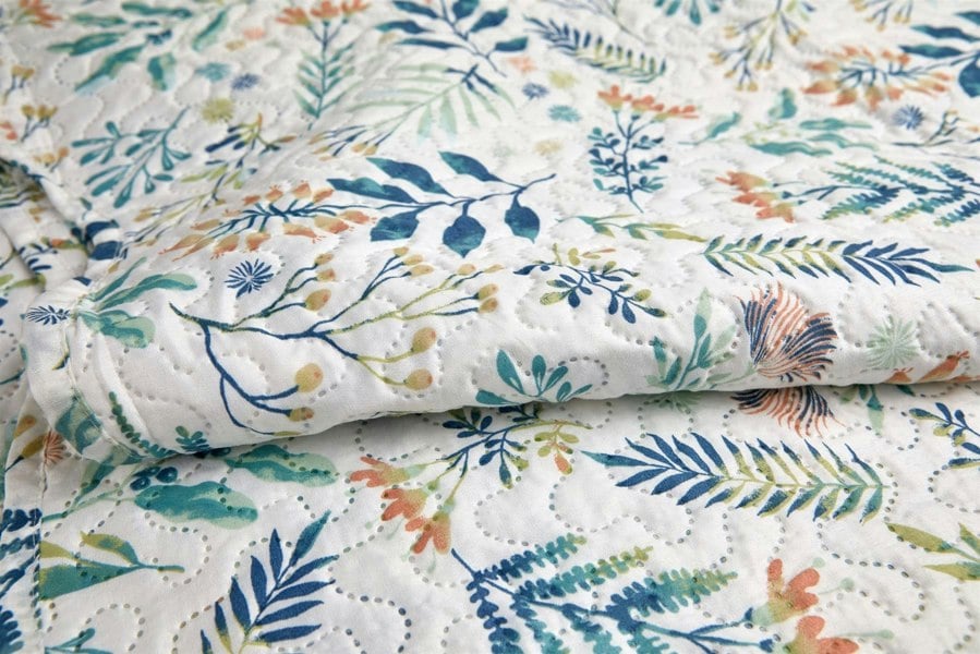 Emma Barclay Fern Quilted Bedspread Throw Over Set