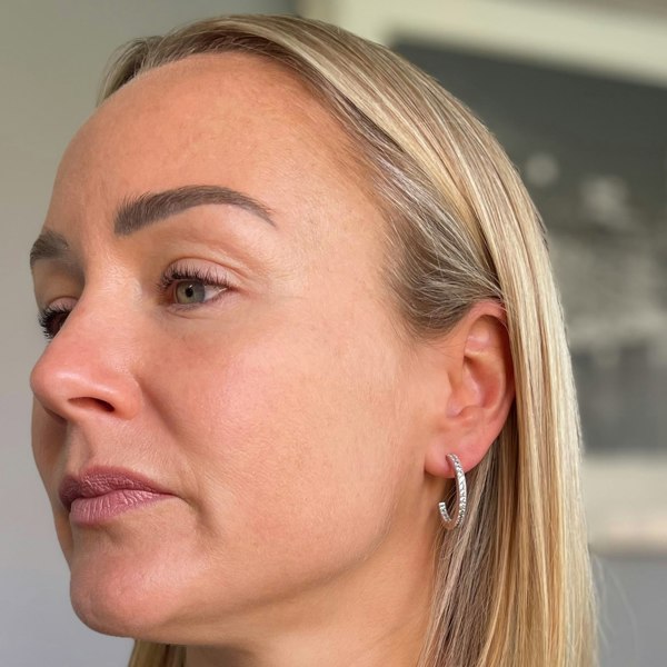 Cachet London Saga Large Silver Hoop Earrings
