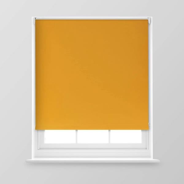 A.Unique Home Trimmable Blackout Roller Blind - 6FT - OCHRE - 180cm(W) x 170cm(L)