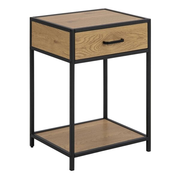 Wyld Haus El Paso Black and Wild Oak Bedside Table 1 Drawer
