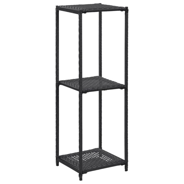 Berkfield Storage Shelf Black 30x30x90 cm Poly Rattan