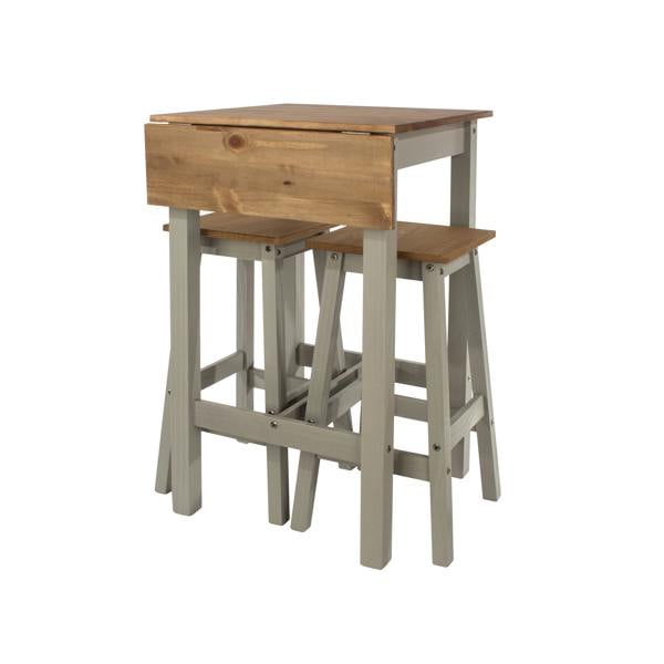 Core Products Corona Drop-Leaf Breakfast Dining Set, Table & 2 Stools
