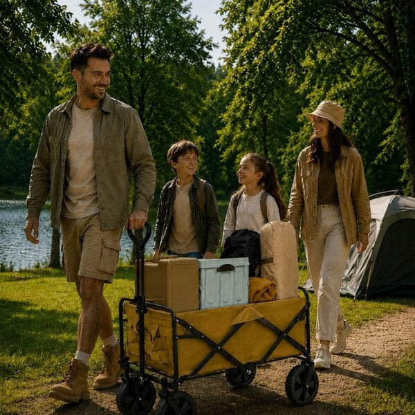 Neo Foldable Collapsible Garden Cart - Khaki