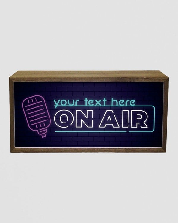 Personalised Light Box Sign – On Air Studio LED Display for DJs, Creators & Show-Offs