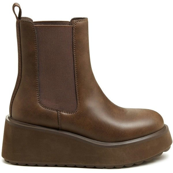 Rocket Dog Heyday Polyurethane Women's Dark Brown Flat Chelsea Boots