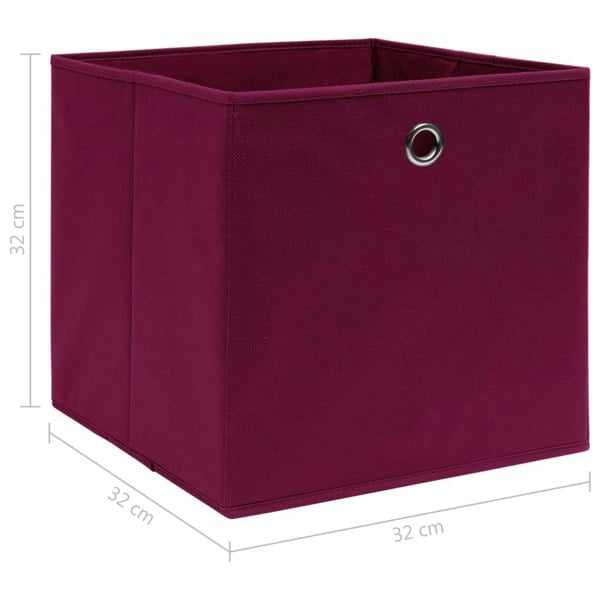 Berkfield Storage Boxes 4 pcs Dark Red 32x32x32 cm Fabric