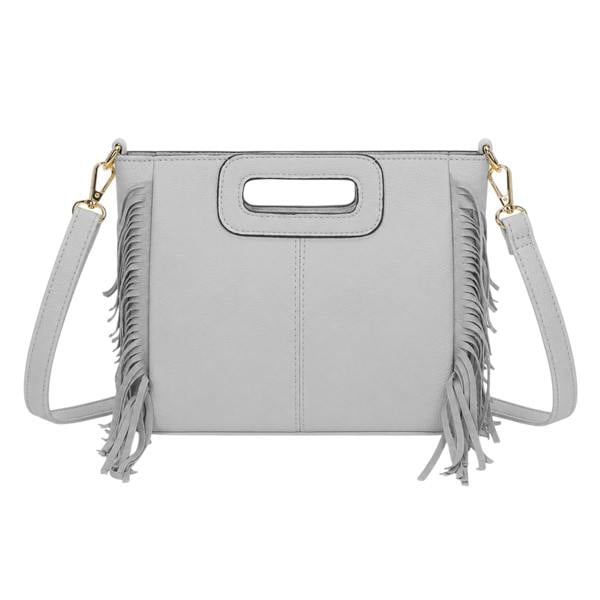 Kitise Bohemian Fringe Tassel Cutout Crossbody Shoulder Tote Bag