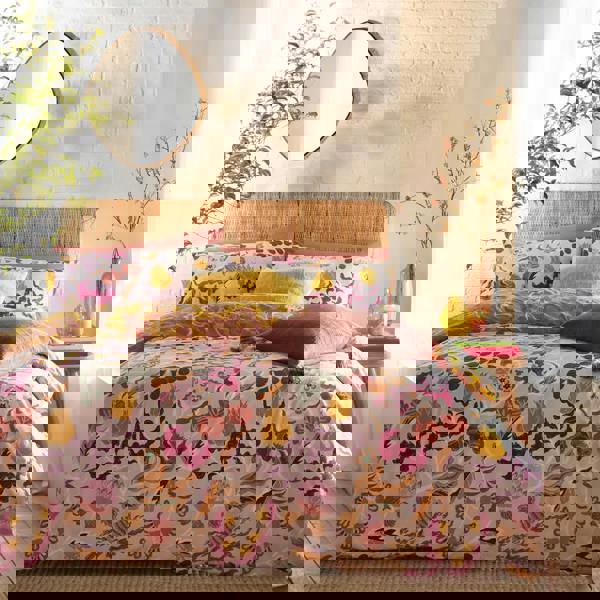 Furn Protea Reversible Floral Duvet Cover Set - Pink