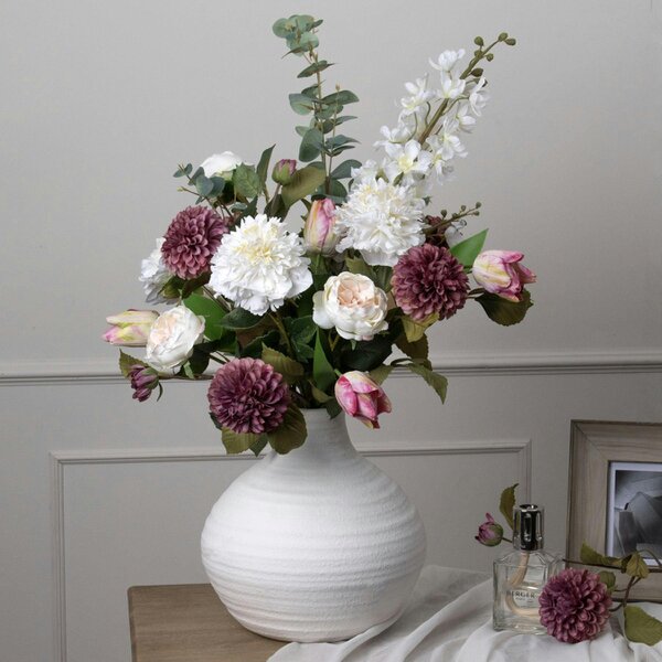Wyld Haus Set of 3 Artificial Flowers Tall White Delphinium Stems