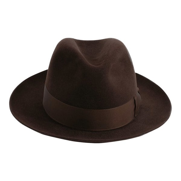 Gamble & Gunn 'Shirwell' Luxury Handmade Fur Felt Fedora - Brown