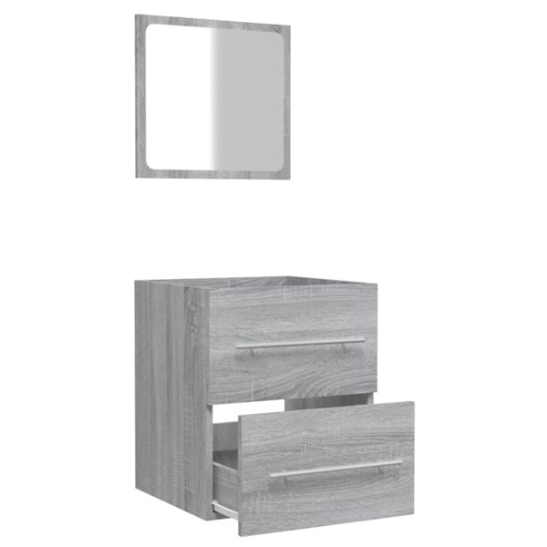 Berkfield Bathroom Cabinet with Mirror Grey Sonoma 41x38.5x48 cm Engineered Wood