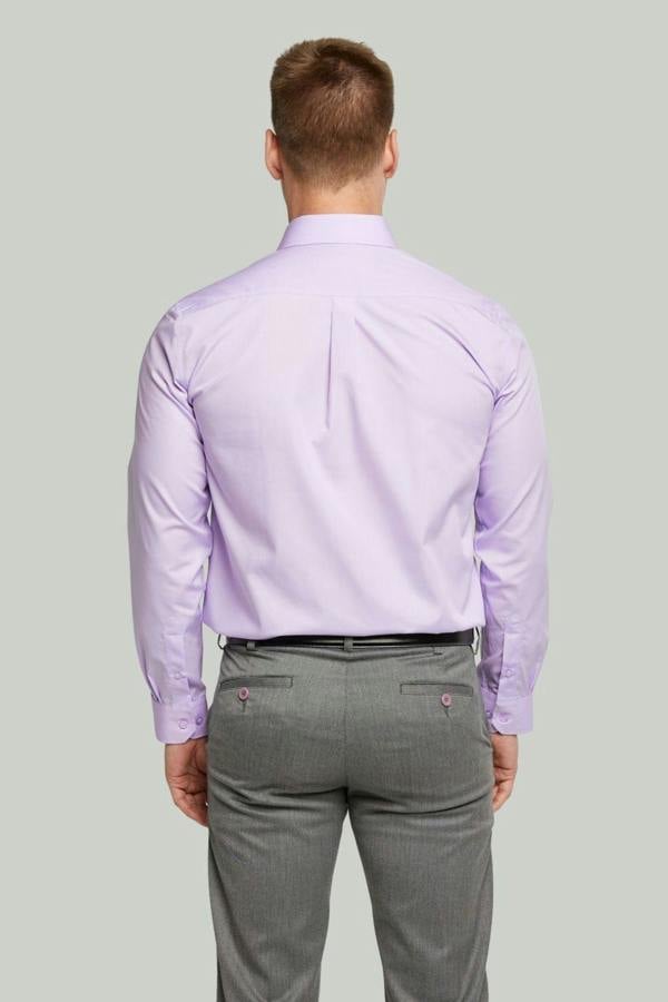 Mauve Long Sleeve Cotton Rich Non-Iron Shirt