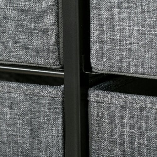 Wyld Haus Lizi Fabric And Metal Grey 7 Drawer Foldable Storage Chest