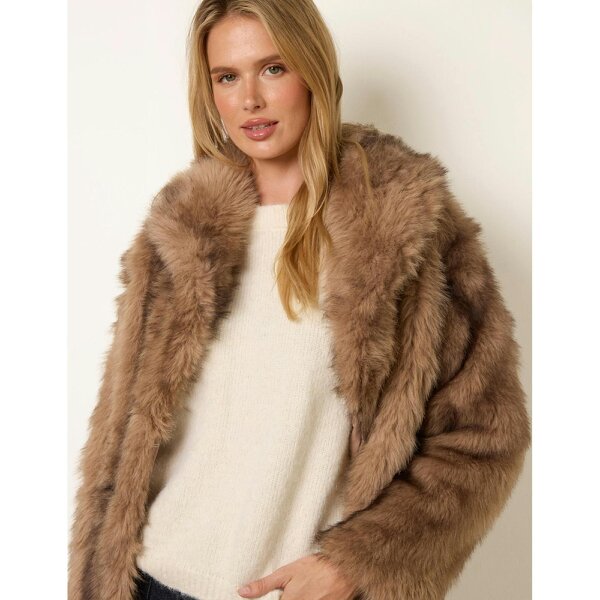 Blue Vanilla Faux Fur Short Coat