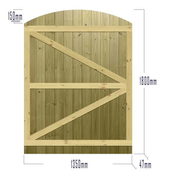 [rackhams variation] gate tongue & groove fully framed arch top [h.1800 x w.options] 7