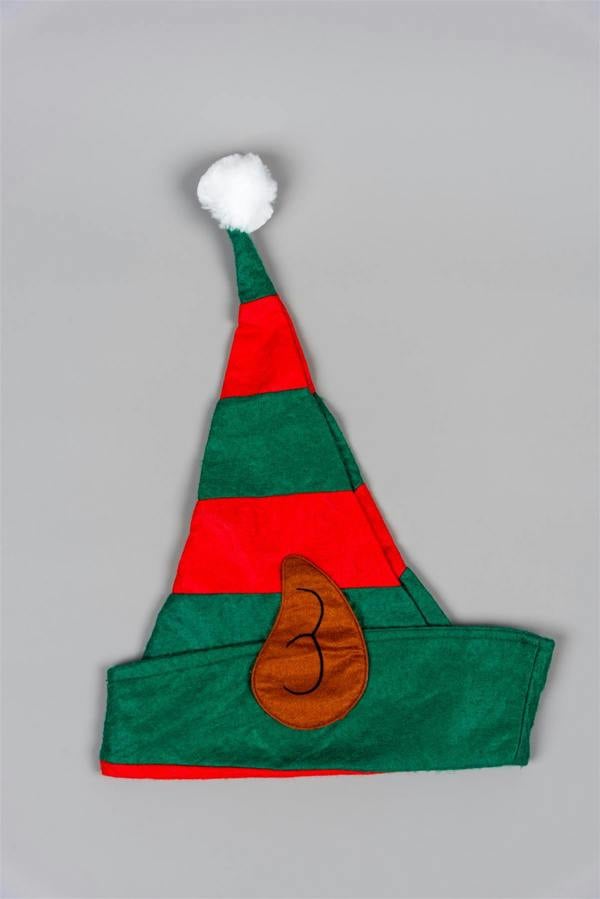 Shatchi One Size Christmas Elf Hat with Ears in Green, Soft Polyester Fancy Dress Accessory