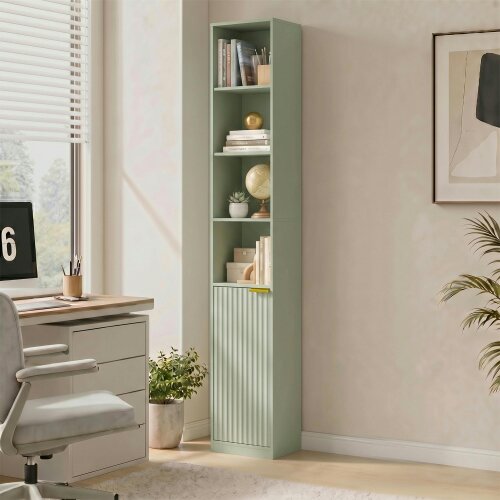 HOMCOM Bookcase Adjustable Shelf 6-Tier - 24 - Light Green