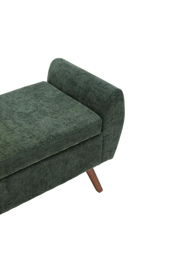 Living and Home Chenille Upholstered Storage Bench
