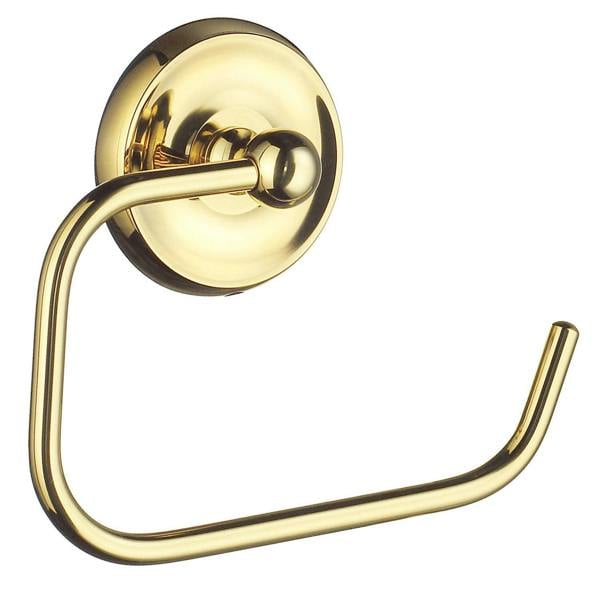 Polished brass toilet roll holder