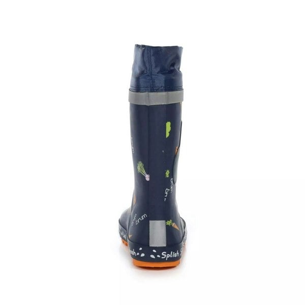 Regatta Childrens/Kids Splash Peppa Pig Wellington Boots - Navy/Orange/Green