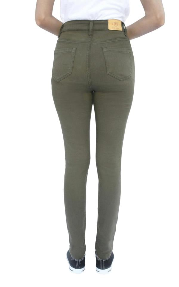 Smart Living Women's Stylish Skinny Fit High Waist Denim Jeans - Khaki