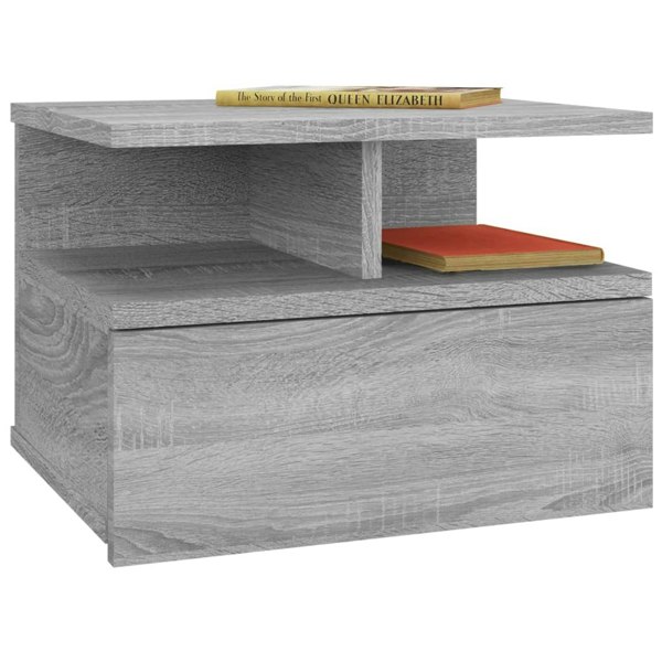 Berkfield Floating Nightstand Grey Sonoma 40x31x27 cm Engineered Wood