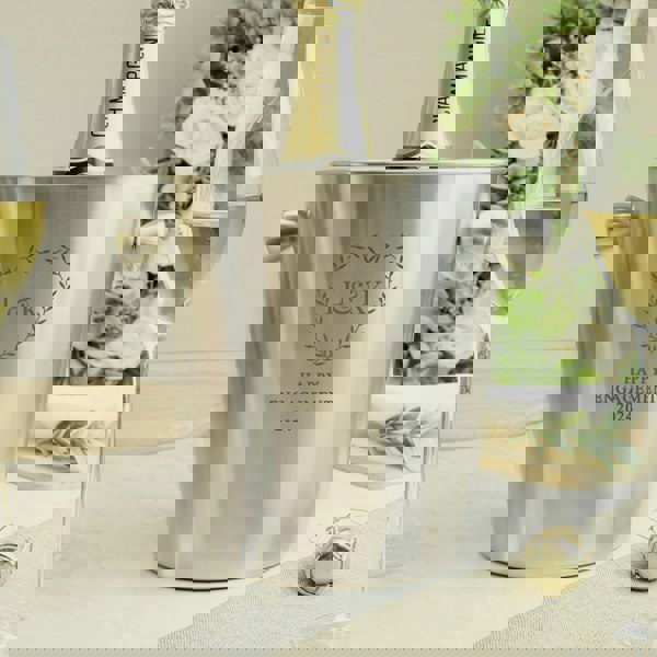 Personalised Memento Company Personalised Botanical Stainless Steel Ice Bucket