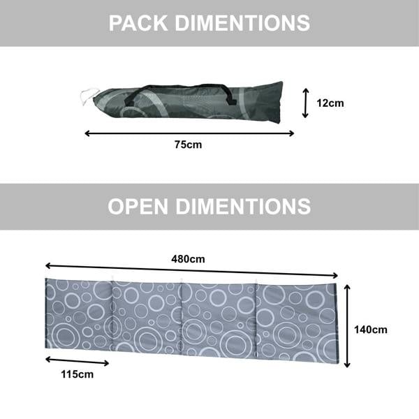 Dark Moon Folding Wooden Windbreak 5 Pole