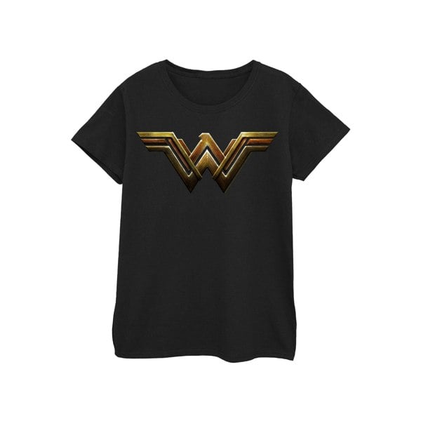 Wonder Woman Womens Logo Cotton T-Shirt - Black