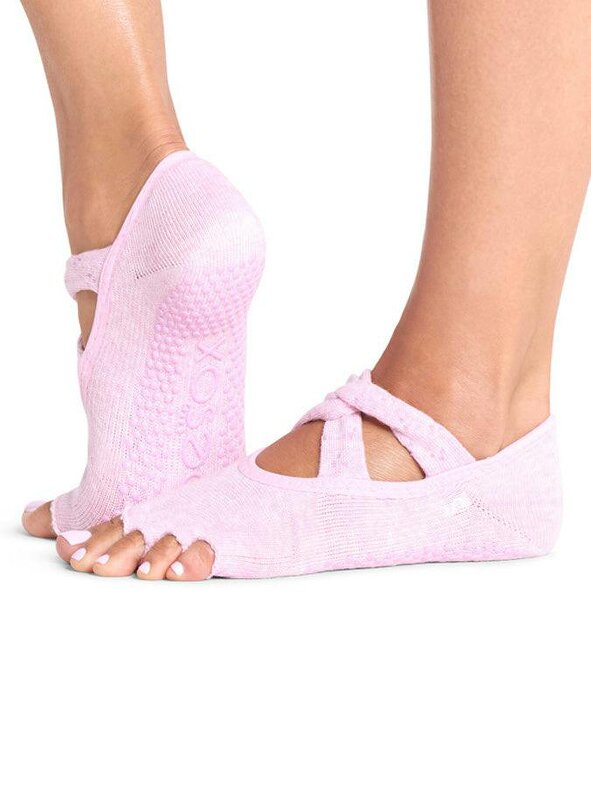 ToeSox Ivy Half Toe Grip Socks - Rosy Melange