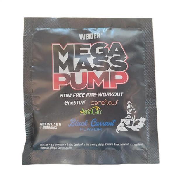 Weider Mega Mass Pump, Black Currant - 18g (1 serving)