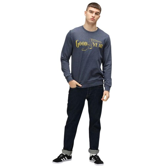 Goodyear Mens Logo Crew Neck Regular Sweatshirt - Blue