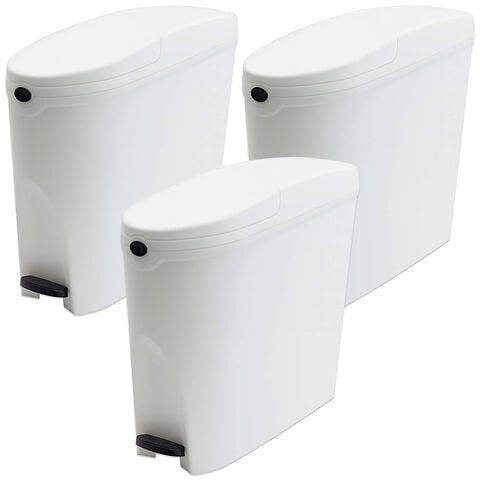 ProWashroom Sanitary Bin 20L Slimline Washrooms Toilets Hygienic Disposal Pedal Container Bins for Female Ladies And Baby Hygiene x3