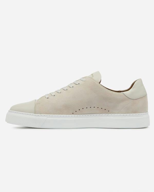 Oliver Sweeney Capelo Calf Suede Mens Cupsole Trainers - Off White