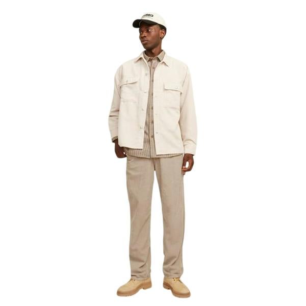 Jack And Jones Mens Corduroy Straight Leg Trousers - Crockery - 
