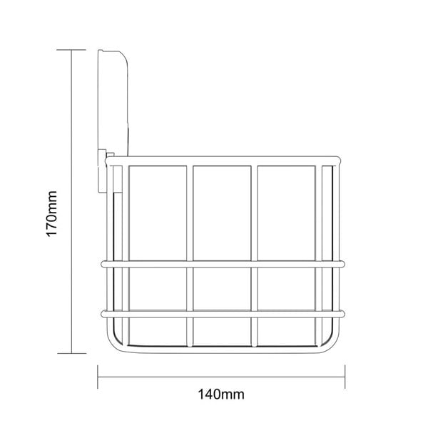 Showerdrape Suctionloc Black Steel Suction Wall Mounted Bottle Basket