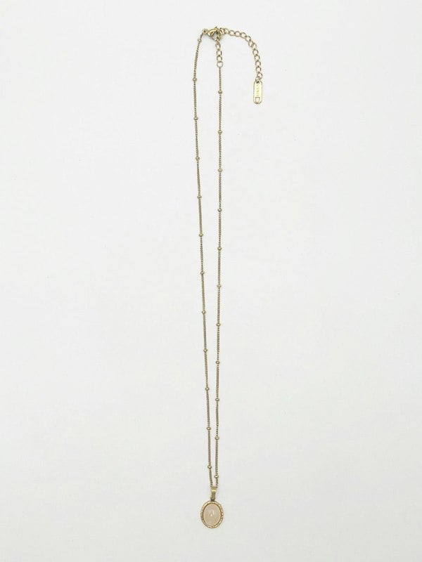 SVNX Pink Stone Pendant Necklace - Gift Boxed