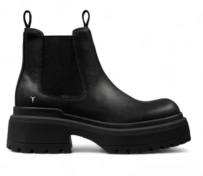 Windsorsmith Black Chunky Leather Chelsea Boots