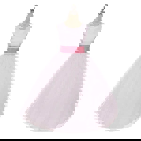 White dress with a rose sash