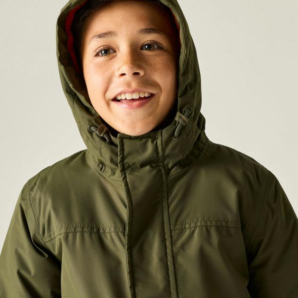 Regatta Childrens/Kids Farbank II Waterproof Insulated Jacket - Dark Khaki/Rooibos Tea - 