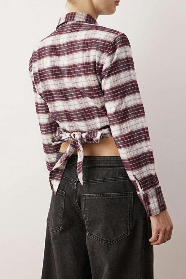 WOVCOR Flannel Shirt with Tie Back