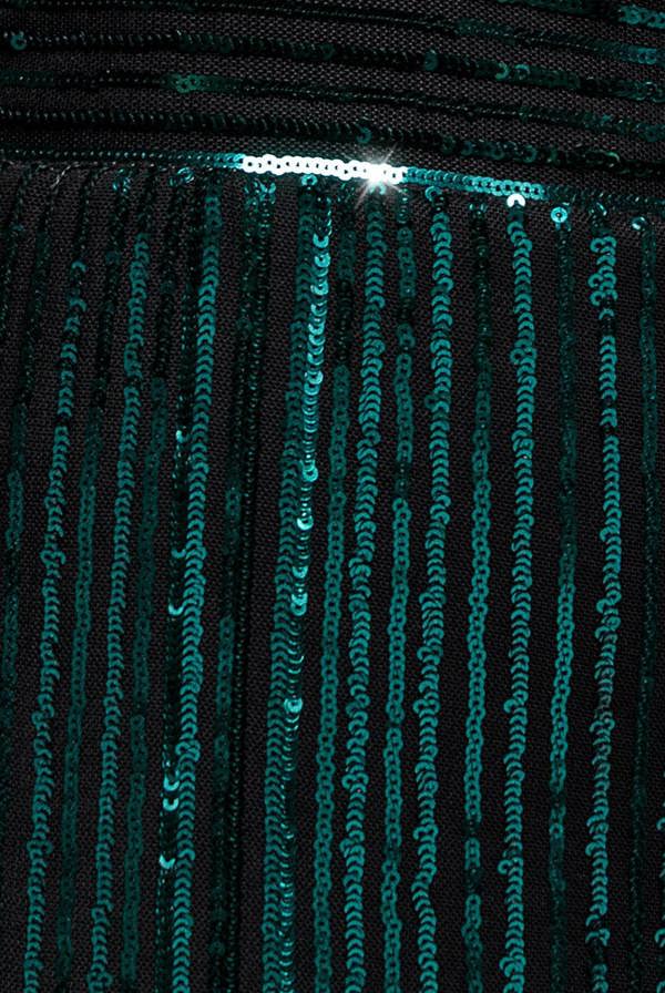 Long Sleeve Sequin V Wrap Maxi Dress - Emerald Green DR3485PLUS