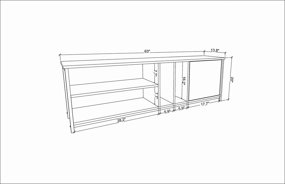 Decorotika Oneida Modern Tv Stand TV Cabinet for TV's up to 72"