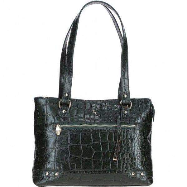 Ashwood 'Velutto Eleganza' Zip Mid Section Real Leather Shoulder Bag: 52234