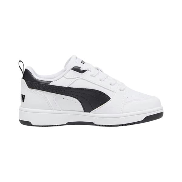 Puma Childrens/Kids Rebound High Top Trainers - White/Black/White - 