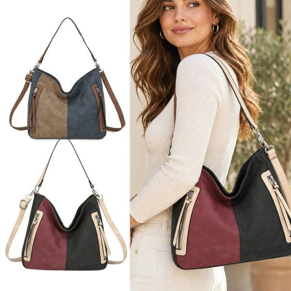 Love EMVY Slouchy Shoulder Bag with Multi-Zip Detail