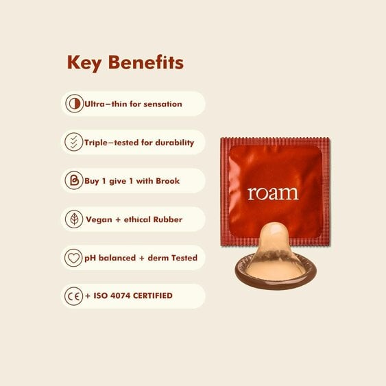Roam Libido For Him & Light Brown Condom Bundle - Male Energy & Vitality Support