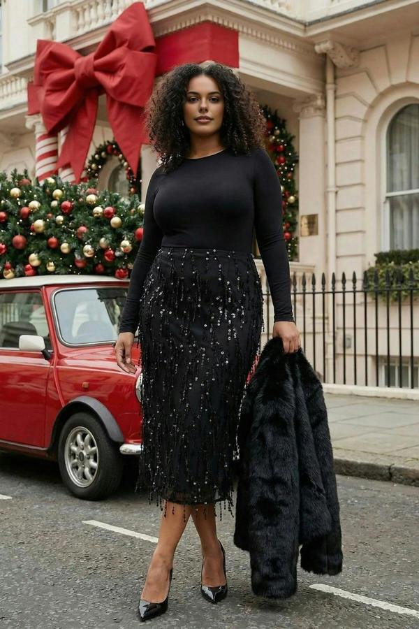 WOVCOR Woven Plus Size Skirt