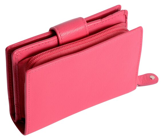 SADDLER EMILY Handmade Leather Mid-Size Wallet – RFID Protected | 10 Card Slots, Secure Tab Closure & Zipped Coin Pocket | Gift Boxed