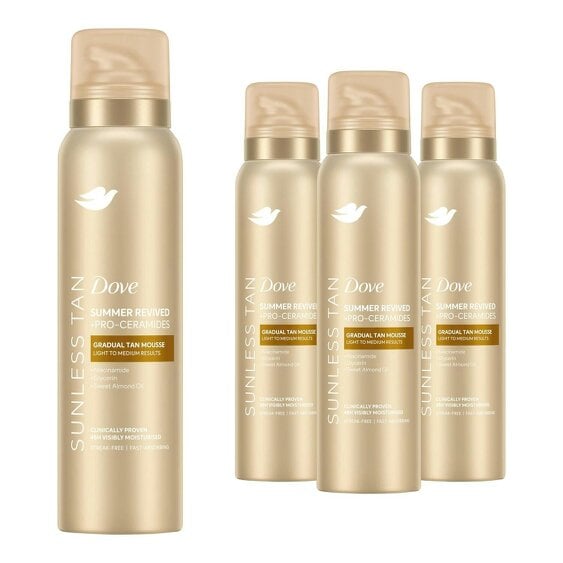 Dove Derma Spa Summer Revived Self Tan Mousse 150ml 4 Pack, Medium-Dark Skin